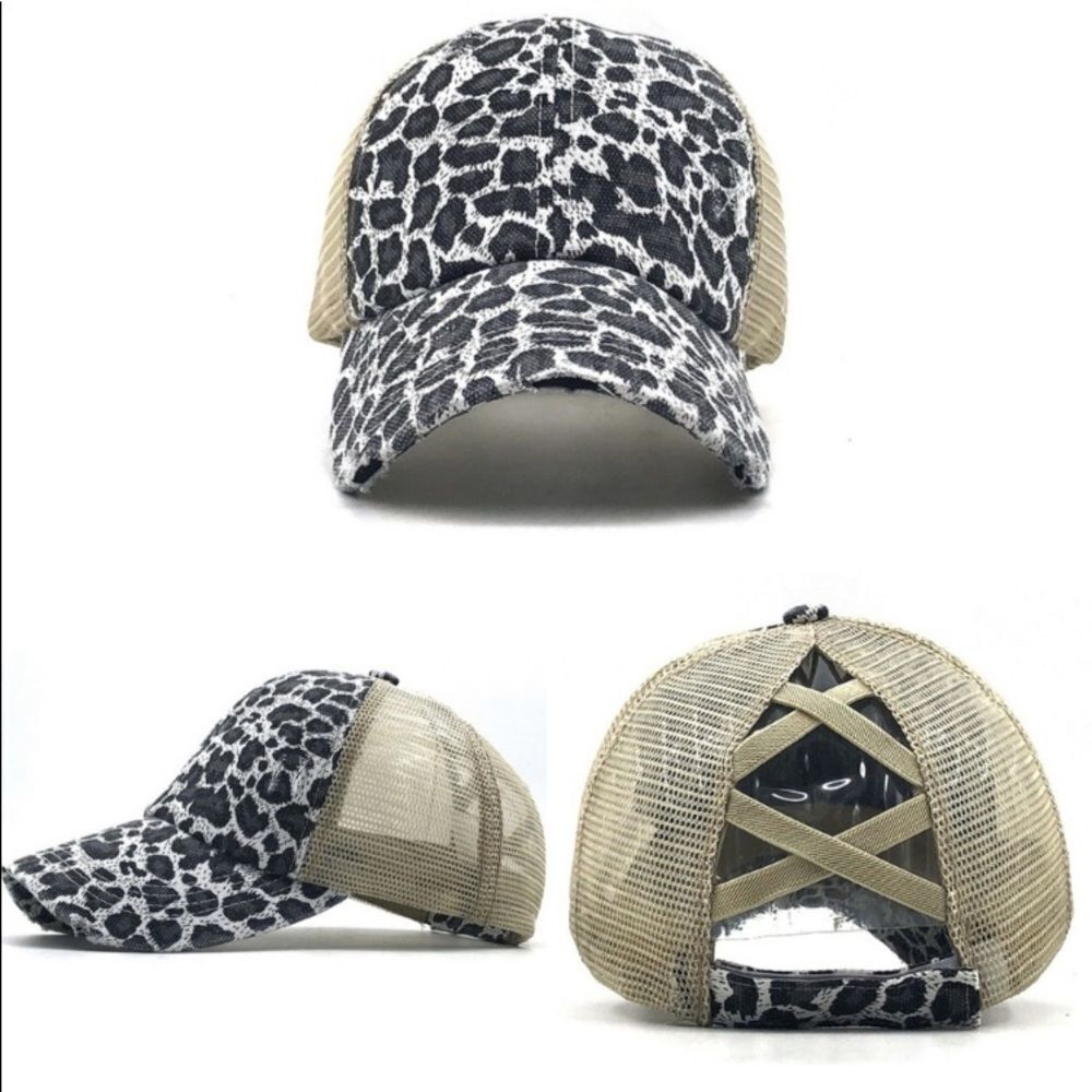Leopard Mesh Baseball Hat - Picture 3 of 3